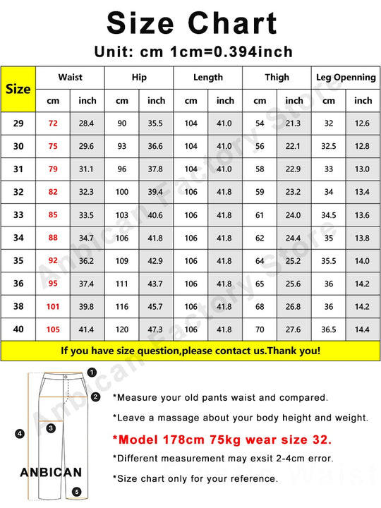 Mens Chino Pants Straight Casual Brand Elastic | Mens Elastic Waist