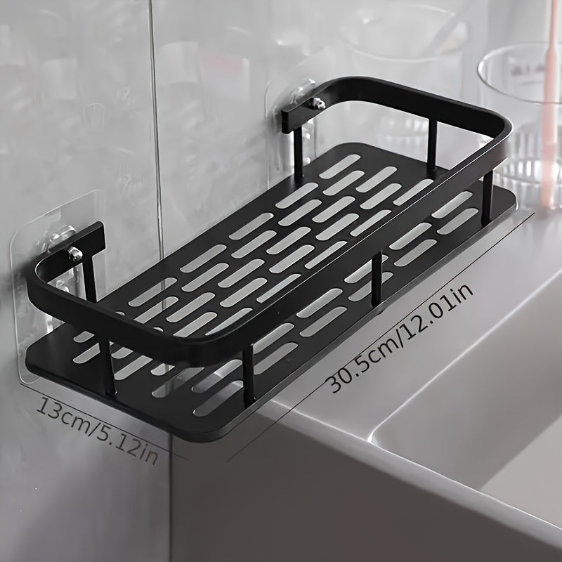 NoDrill Black Aluminum Shower Caddies  High Capacity Organizer
