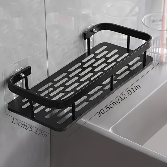 NoDrill Black Aluminum Shower Caddies  High Capacity Organizer
