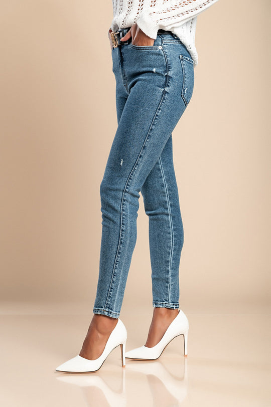 Elastic Skinny Jeans - Blue