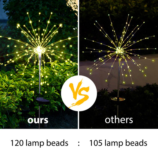 4PCS 120 LED Multi Color Outdoor Firework Solar Garden Decorative