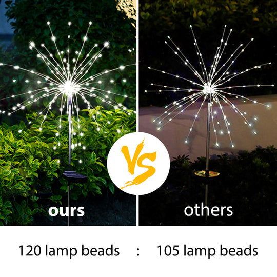 4PCS 120 LED Multi Color Outdoor Firework Solar Garden Decorative