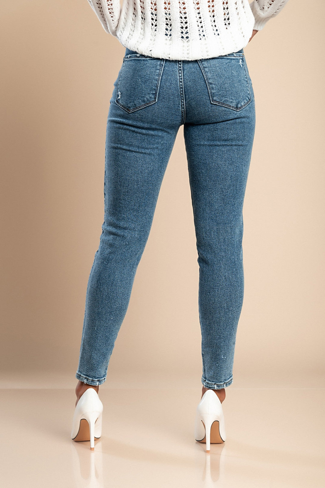 Elastic Skinny Jeans - Blue