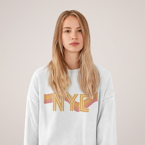 Womens NYC Retro 70's Crewneck Sweatshirt.