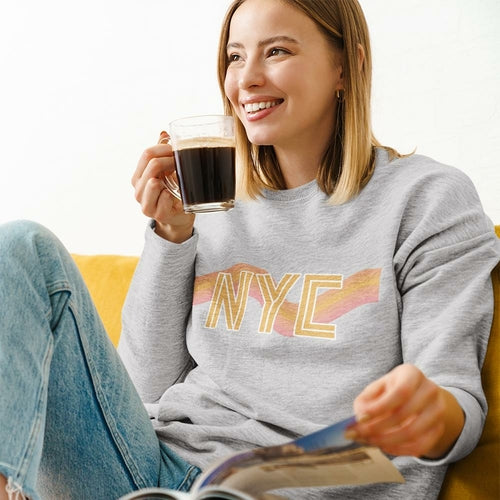 Womens NYC Retro 70's Crewneck Sweatshirt.
