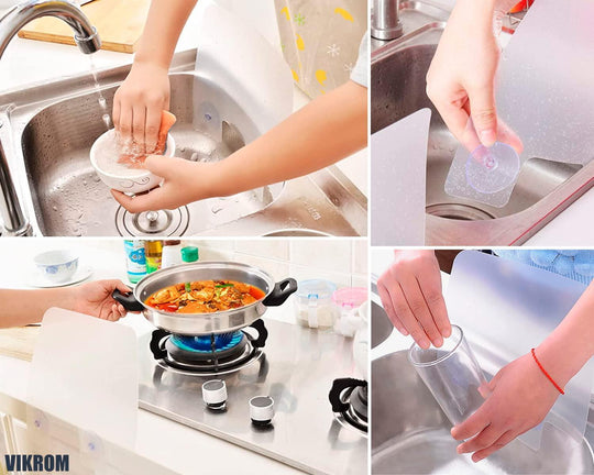 Kitchen Faucet Sink Splash Guard   3Pcs Dish Washing Block Water Guard