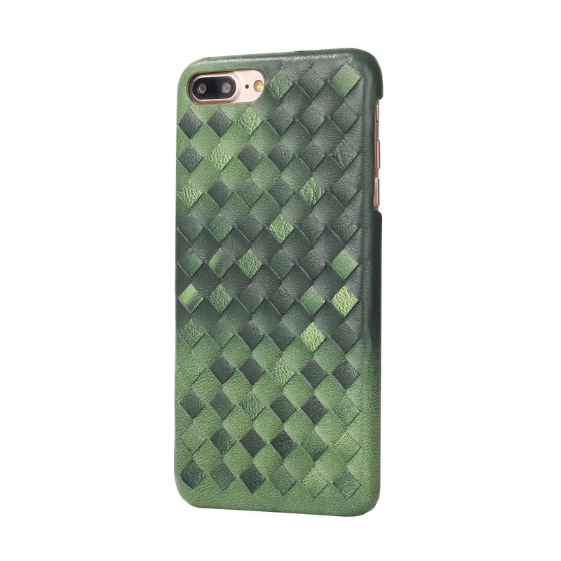 Green Woven Leather iPhone Case – Stylish & Durable Protection