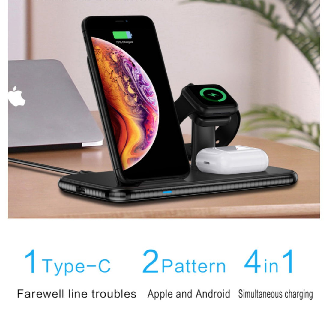 4 in 1 Wireless Fast Charging Hub – Efficient Charging for Multiple Devices