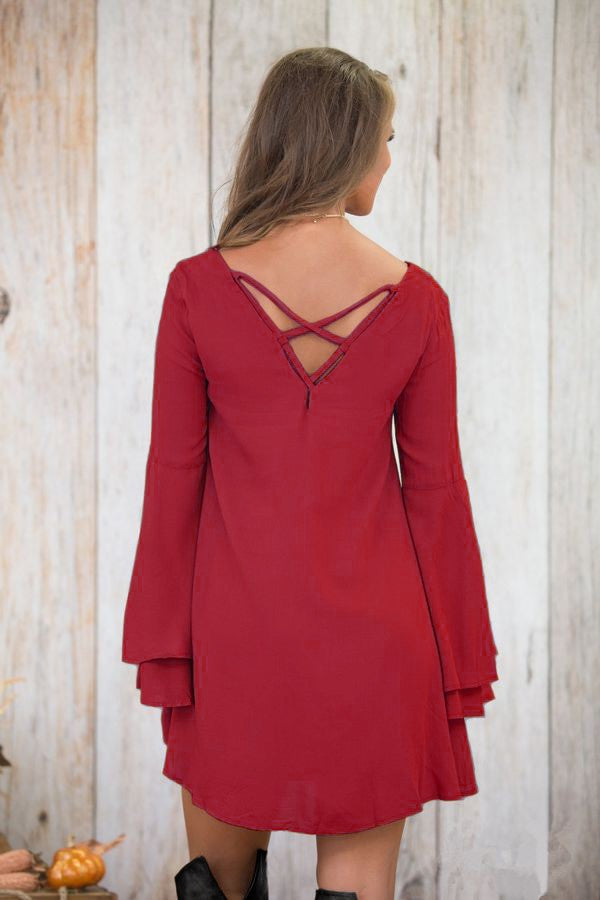 WOMEN DRESS RANIA - BORDO