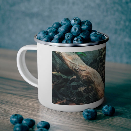 Brown and Black Snake Enamel Camping Mug
