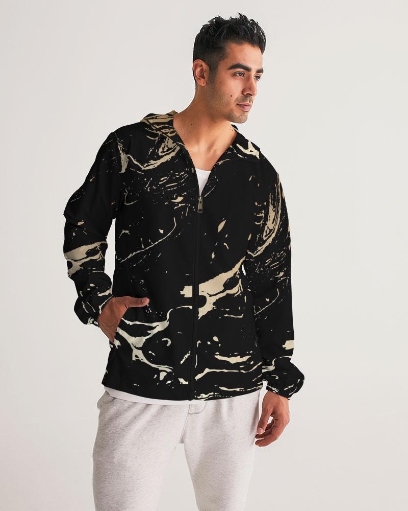 Mens Lightweight Windbreaker Jacket with Hood and Zipper Closure
