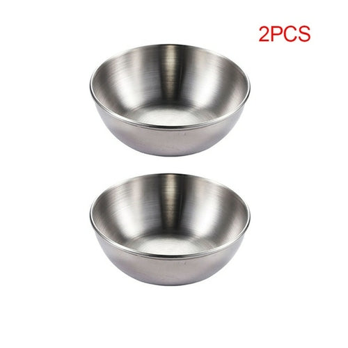 4pcs 2pcs Stainless Steel Golden Sauce Dishes Appetizer Seasoning
