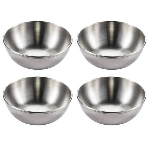 4pcs 2pcs Stainless Steel Golden Sauce Dishes Appetizer Seasoning