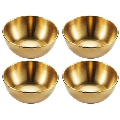 4pcs 2pcs Stainless Steel Golden Sauce Dishes Appetizer Seasoning