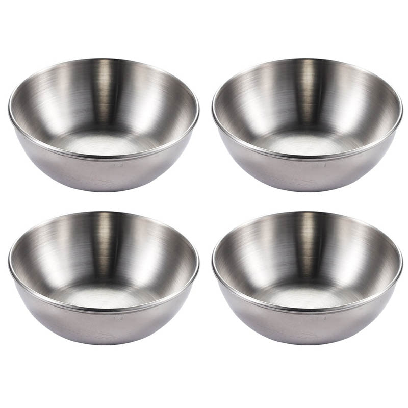 4pcs 2pcs Stainless Steel Golden Sauce Dishes Appetizer Seasoning
