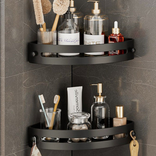 Set of 2 NoDrill Corner Bathroom Storage Shelves