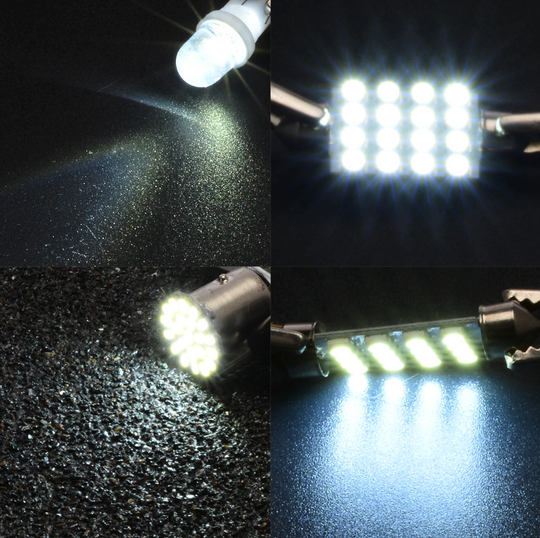 14Pcs T10 36mm LED Interior Car Accessories Kit Map Dome License Plate