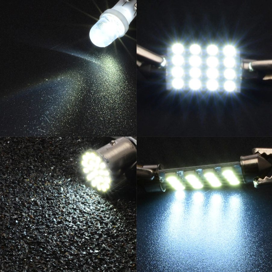 14Pcs T10 36mm LED Interior Car Accessories Kit Map Dome License Plate