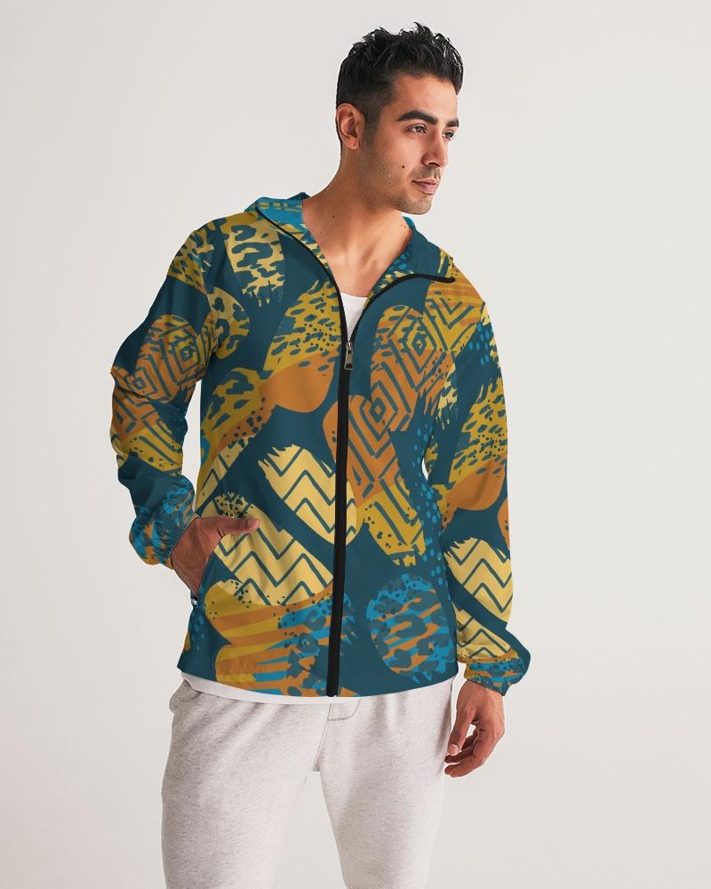 Mens Lightweight Windbreaker Jacket with Hood and Zipper Closure -