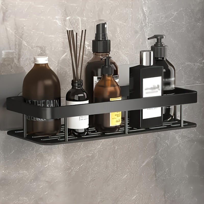 NoDrill Black Aluminum Shower Caddies  High Capacity Organizer