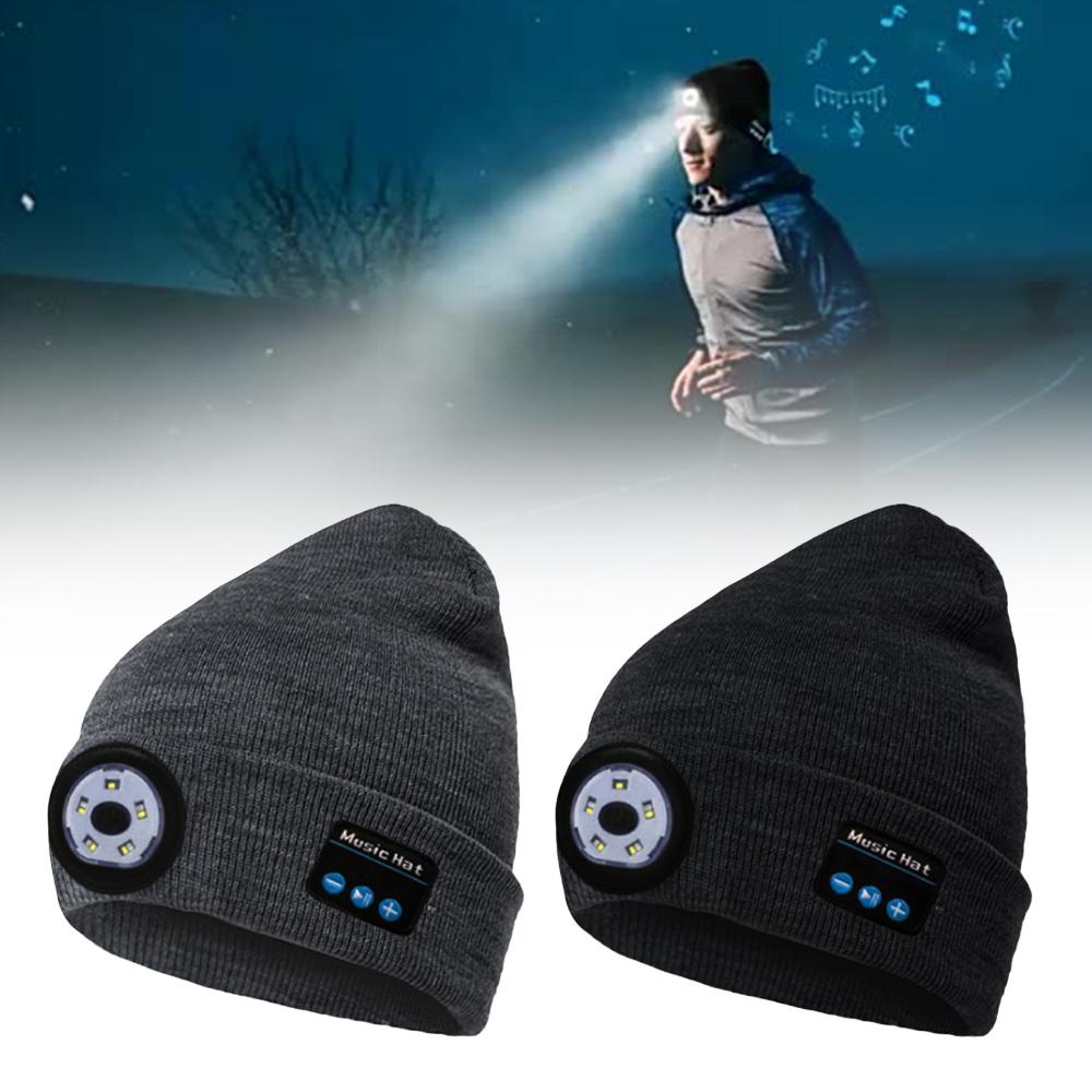 Wireless Bluetooth LED Hat with Music Speakers Light Winter Gift