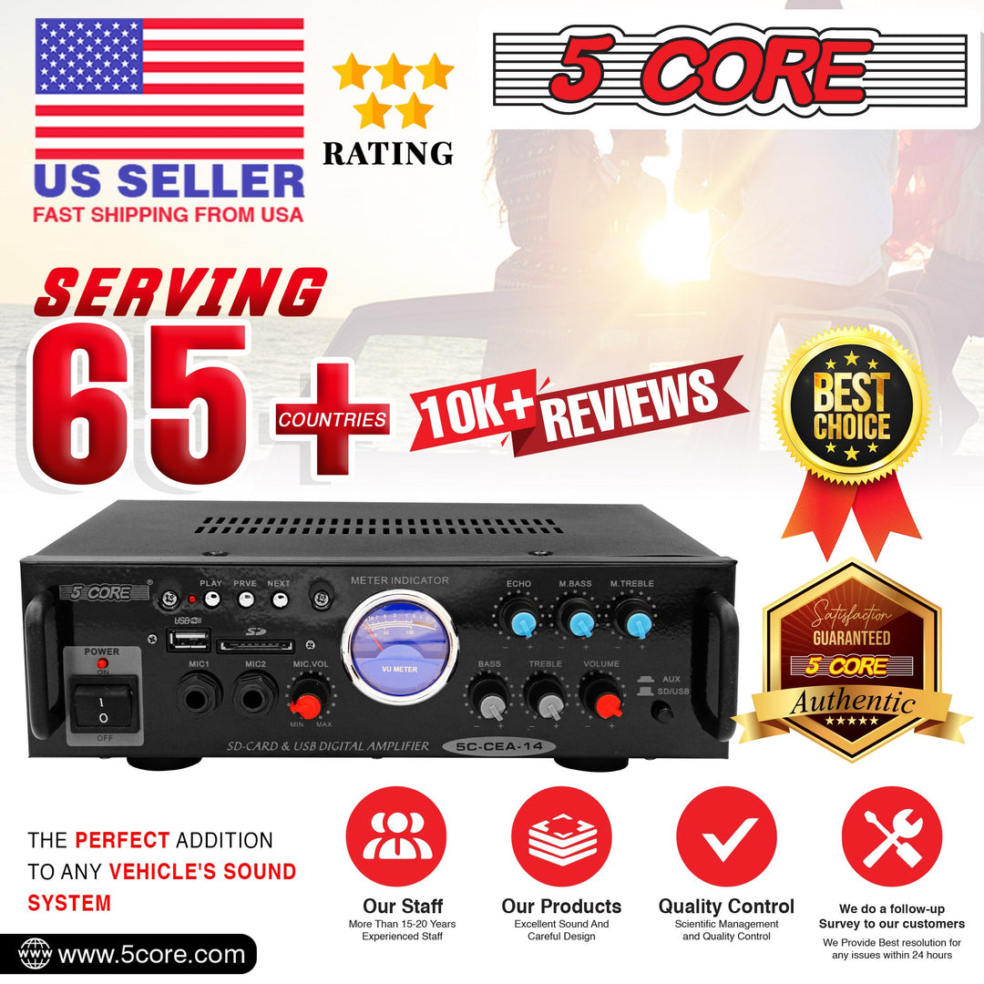 XCore Dual Channel Amplifier Car Audio System 300W Audio Reciver Car