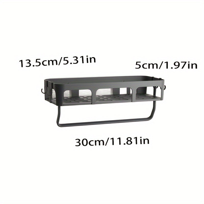 NoDrill WallMounted Bathroom Shelf with Toothbrush Holder