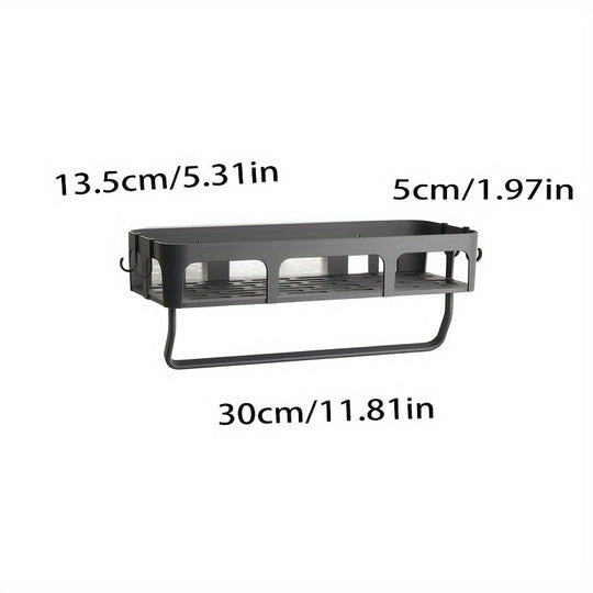 NoDrill WallMounted Bathroom Shelf with Toothbrush Holder