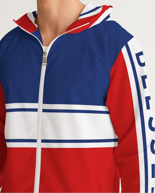 Mens Lightweight Windbreaker Jacket with Hood and Zipper Closure -