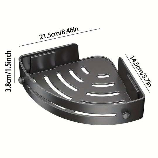 Set of 2 NoDrill Corner Bathroom Storage Shelves