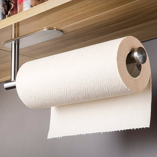 One Self-Adhesive Paper Towel Holder - Durable Stainless Steel Roll