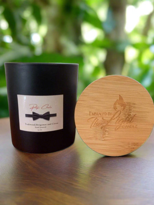Papi Chulo 14 oz Soy Candles in Frosted Container w/Bamboo Lid