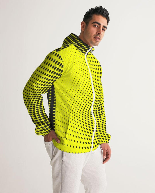 Mens Lightweight Windbreaker Jacket with Hood and Zipper Closure -