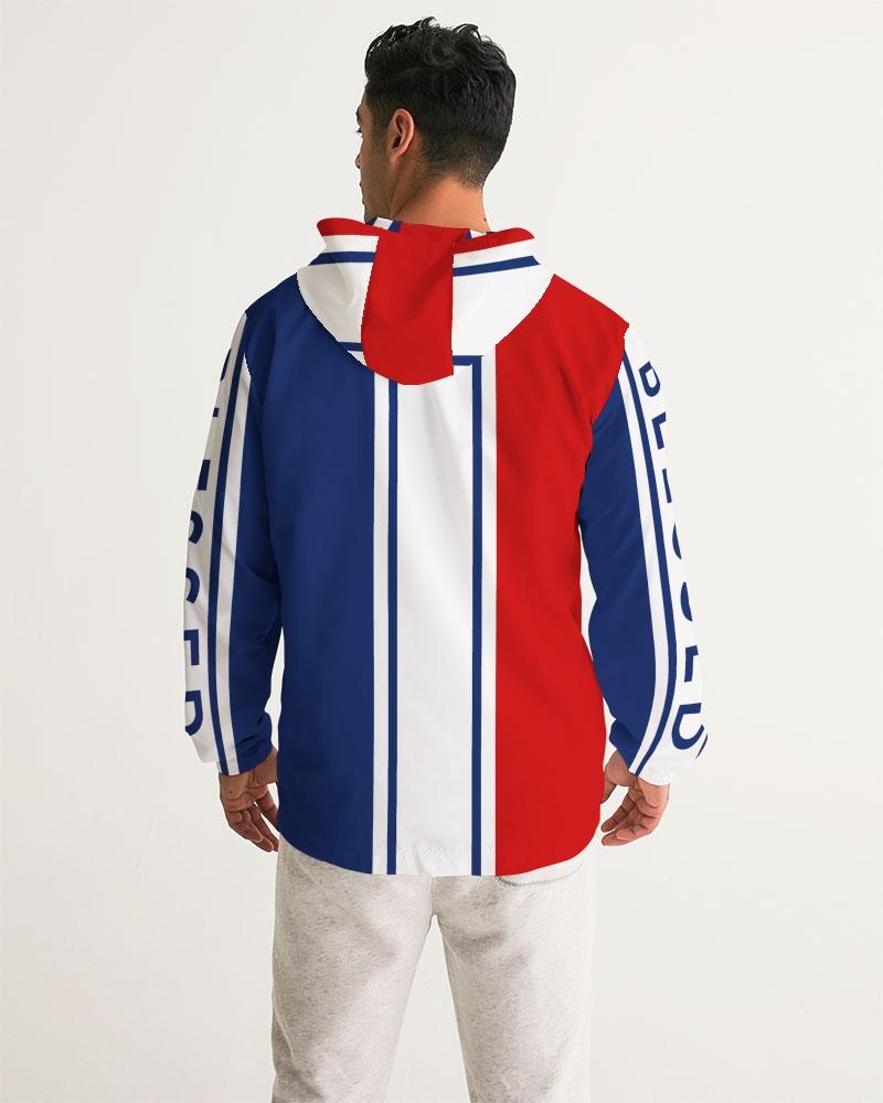 Mens Lightweight Windbreaker Jacket with Hood and Zipper Closure -