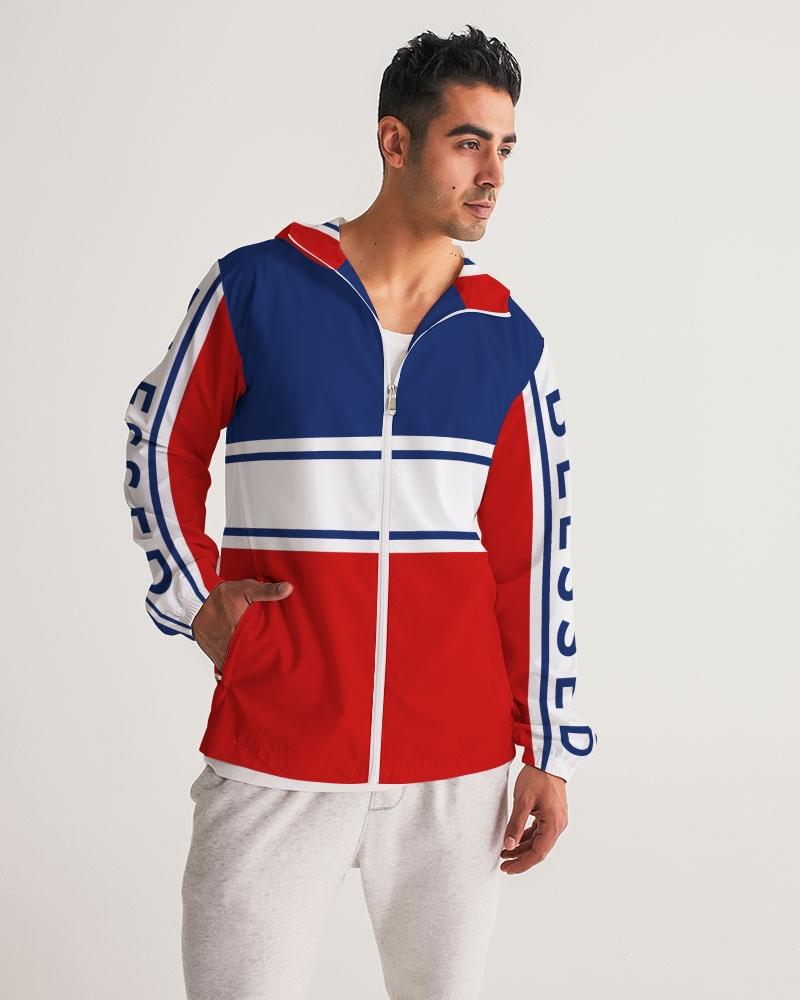 Mens Lightweight Windbreaker Jacket with Hood and Zipper Closure -