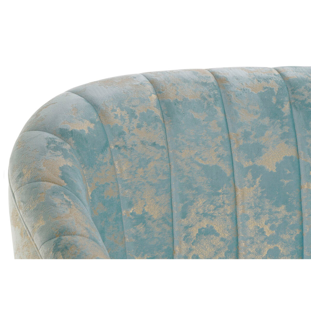 Sofa DKD Home Decor Green Polyester Birch Golden Glam (124 x 73 x 80