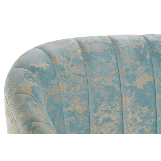 Sofa DKD Home Decor Green Polyester Birch Golden Glam (124 x 73 x 80