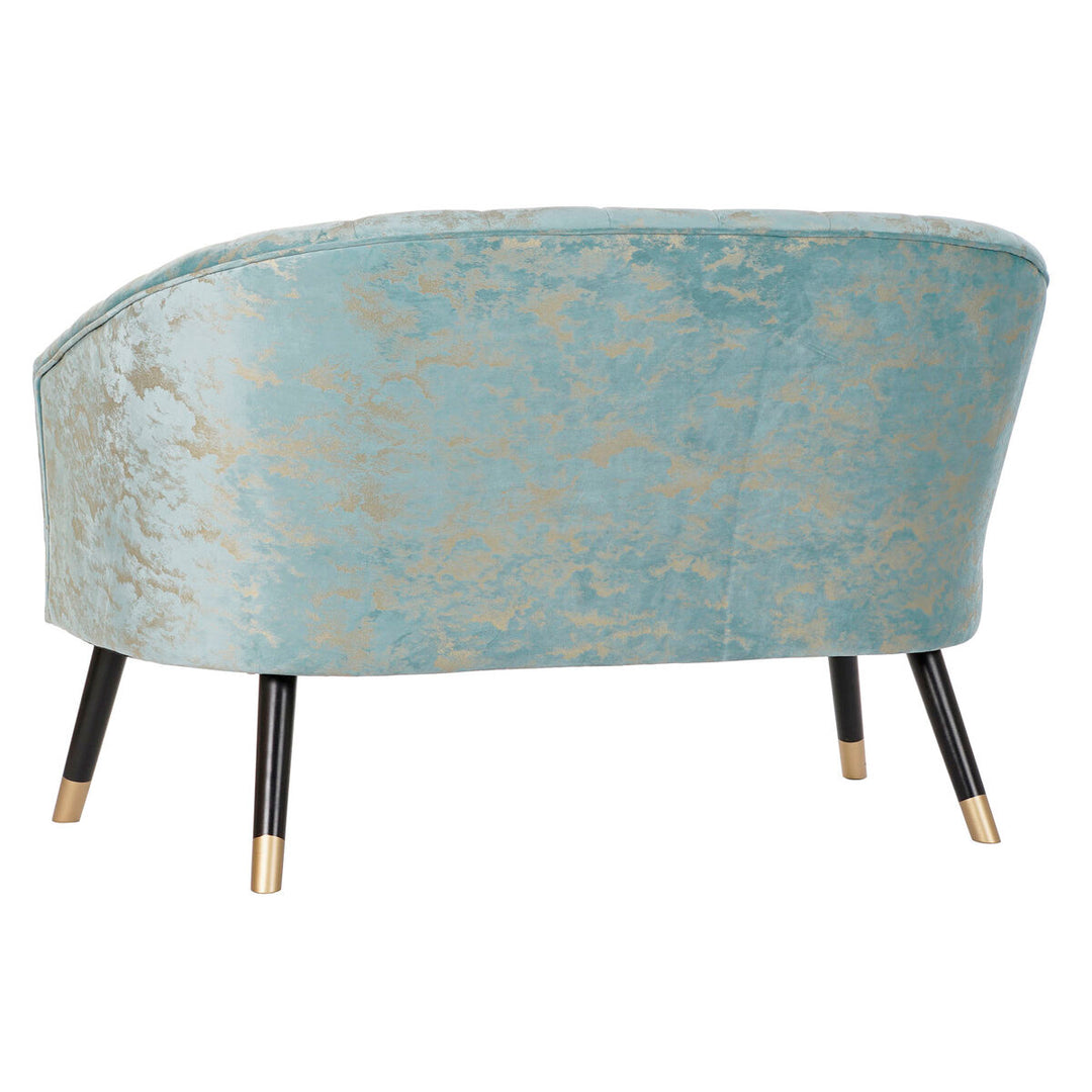 Sofa DKD Home Decor Green Polyester Birch Golden Glam (124 x 73 x 80