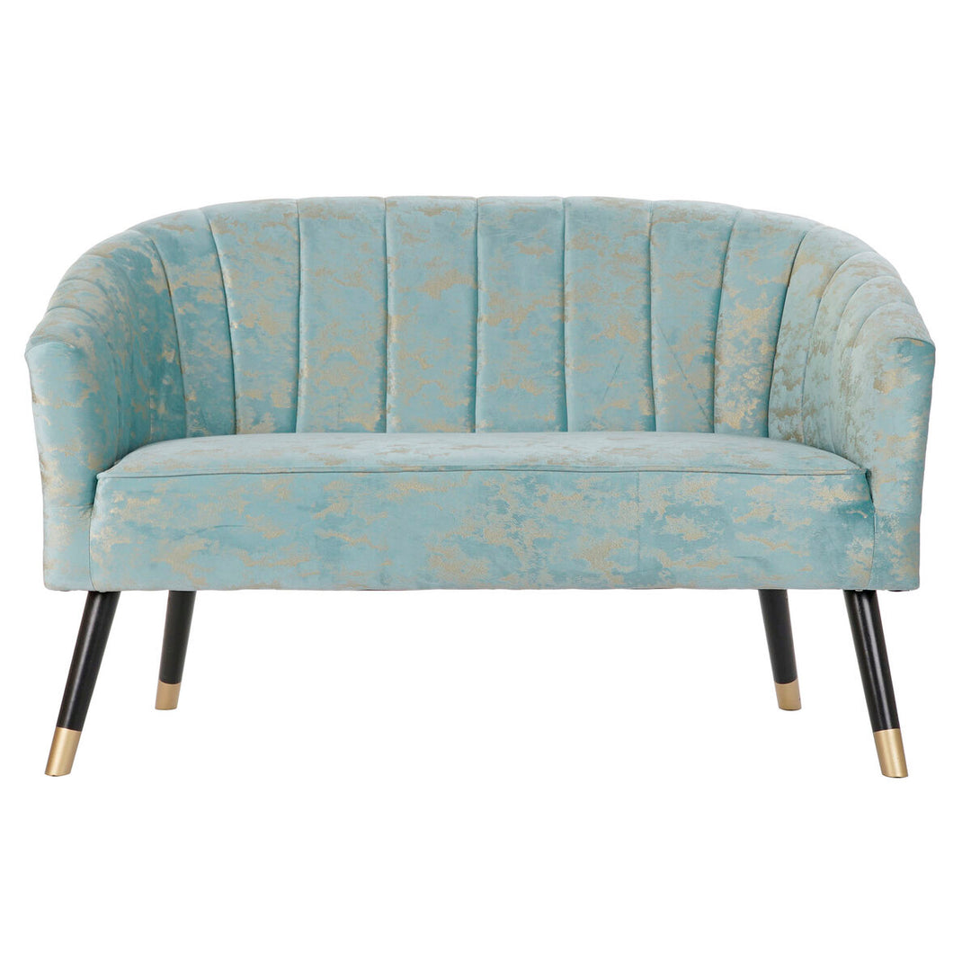 Sofa DKD Home Decor Green Polyester Birch Golden Glam (124 x 73 x 80