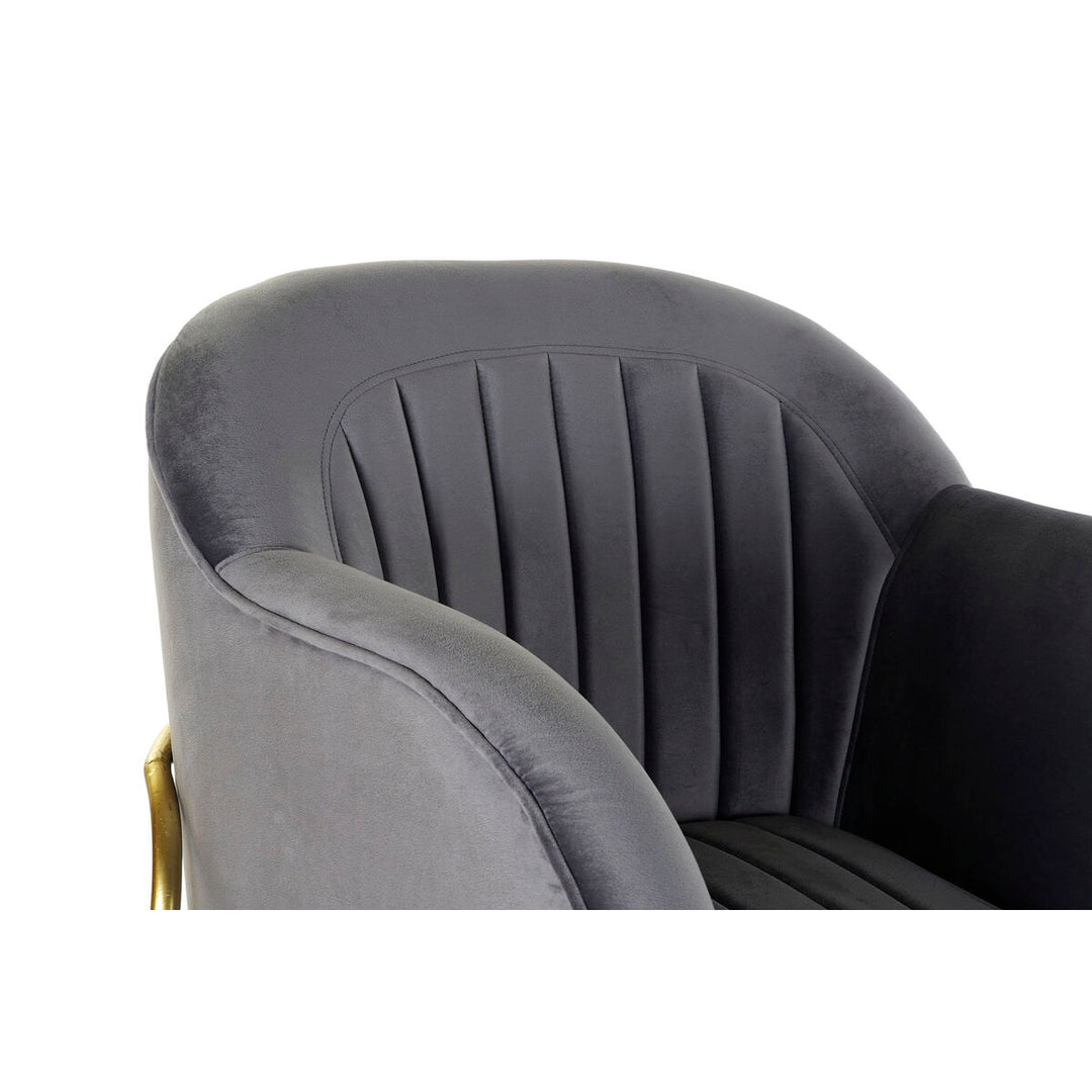 Armchair DKD Home Decor 8424001802135 Grey Golden Metal Polyester (70