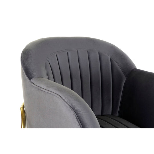 Armchair DKD Home Decor 8424001802135 Grey Golden Metal Polyester (70