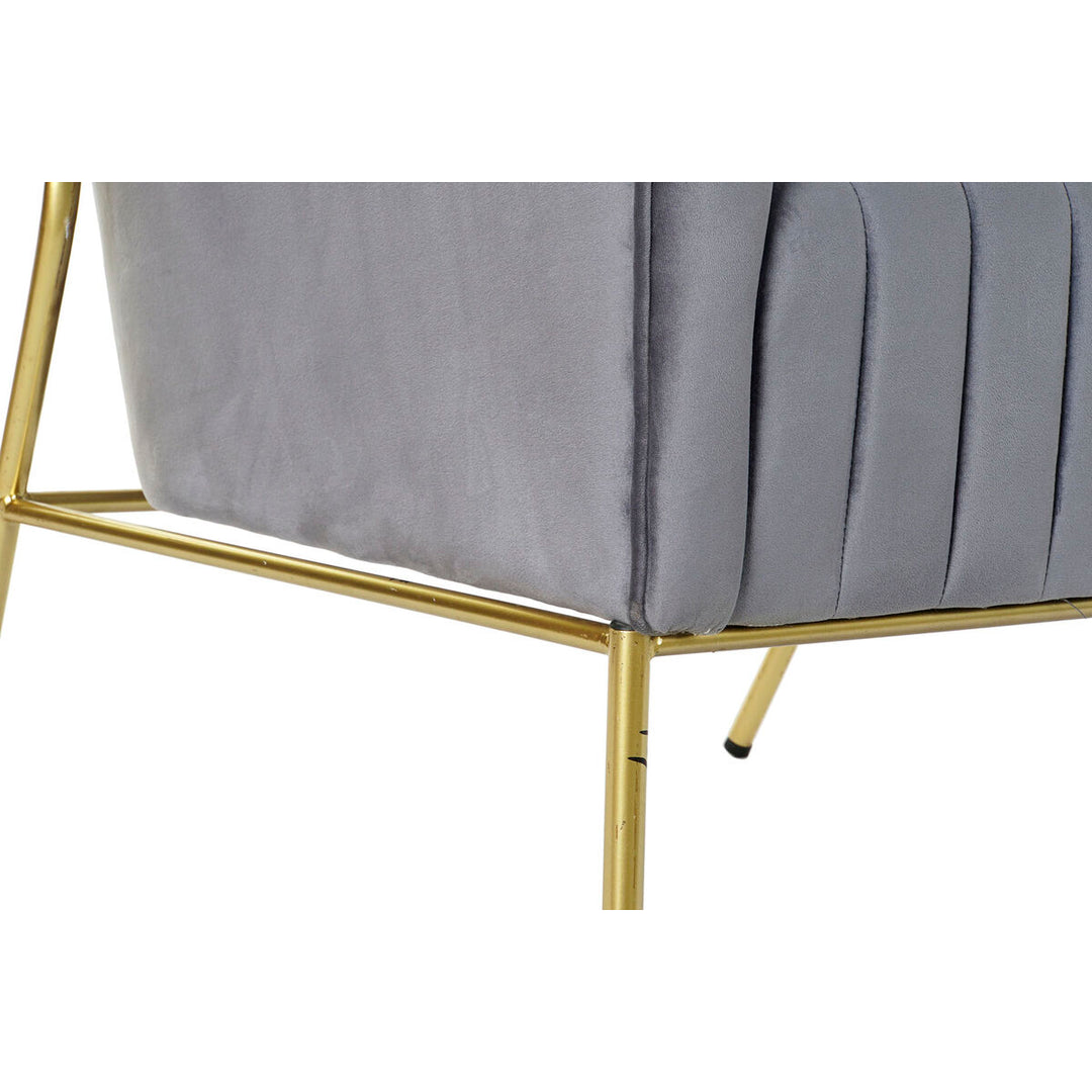 Armchair DKD Home Decor 8424001802135 Grey Golden Metal Polyester (70