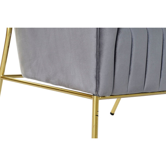 Armchair DKD Home Decor 8424001802135 Grey Golden Metal Polyester (70