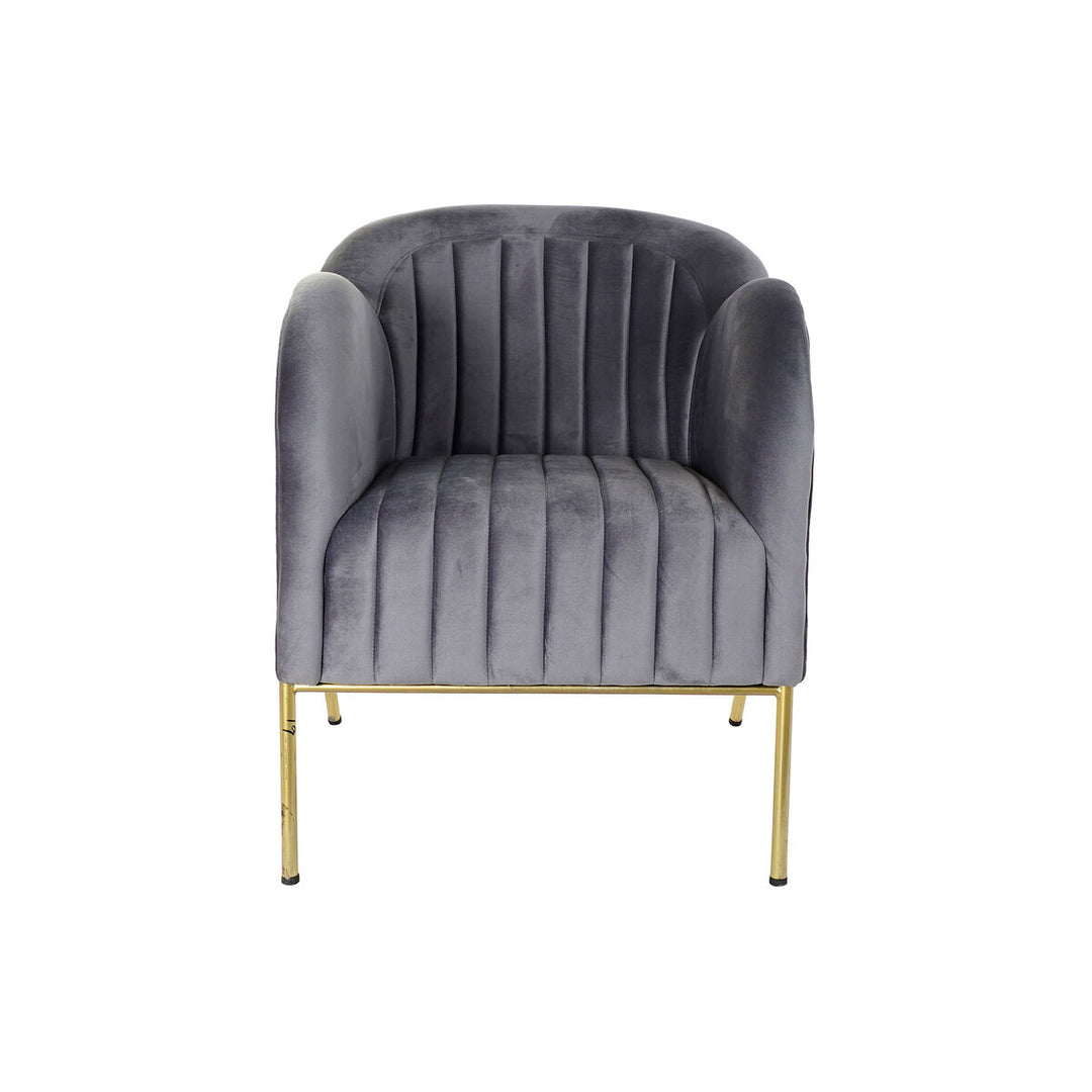 Armchair DKD Home Decor 8424001802135 Grey Golden Metal Polyester (70