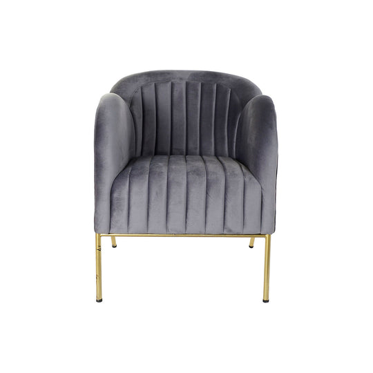 Armchair DKD Home Decor 8424001802135 Grey Golden Metal Polyester (70