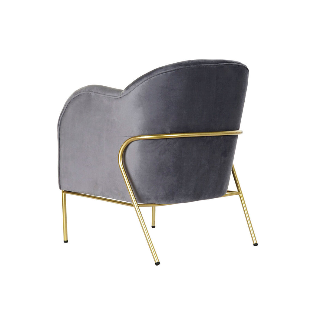 Armchair DKD Home Decor 8424001802135 Grey Golden Metal Polyester (70