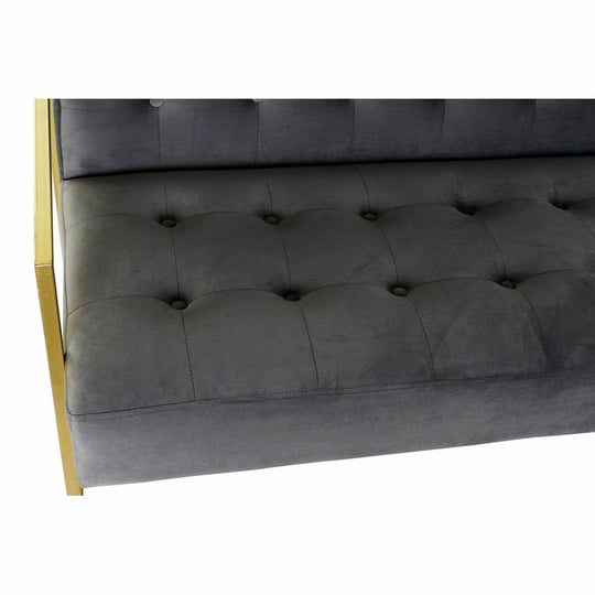 Sofa DKD Home Decor Grey Polyester Metal Golden Glam (128 x 70 x 76