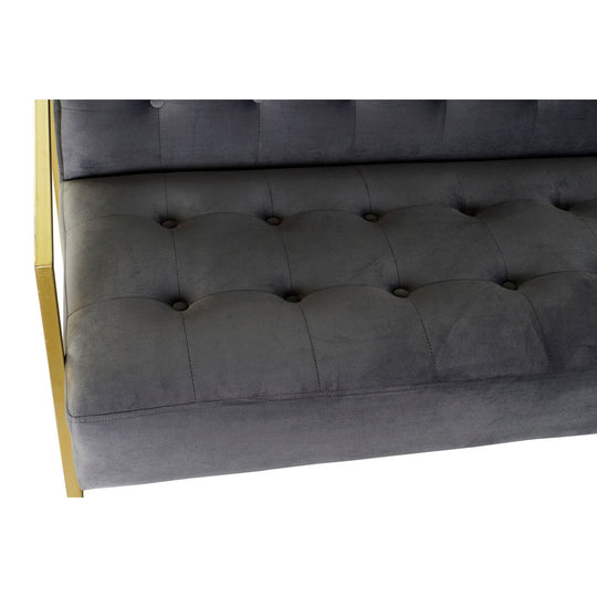 Sofa DKD Home Decor Grey Polyester Metal Golden Glam (128 x 70 x 76