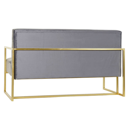 Sofa DKD Home Decor Grey Polyester Metal Golden Glam (128 x 70 x 76