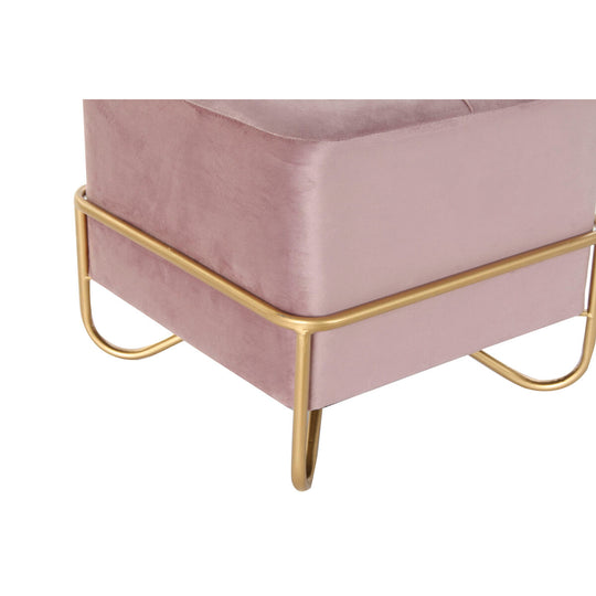 Bench DKD Home Decor   Foam Pink Golden Metal Polyester Velvet MDF